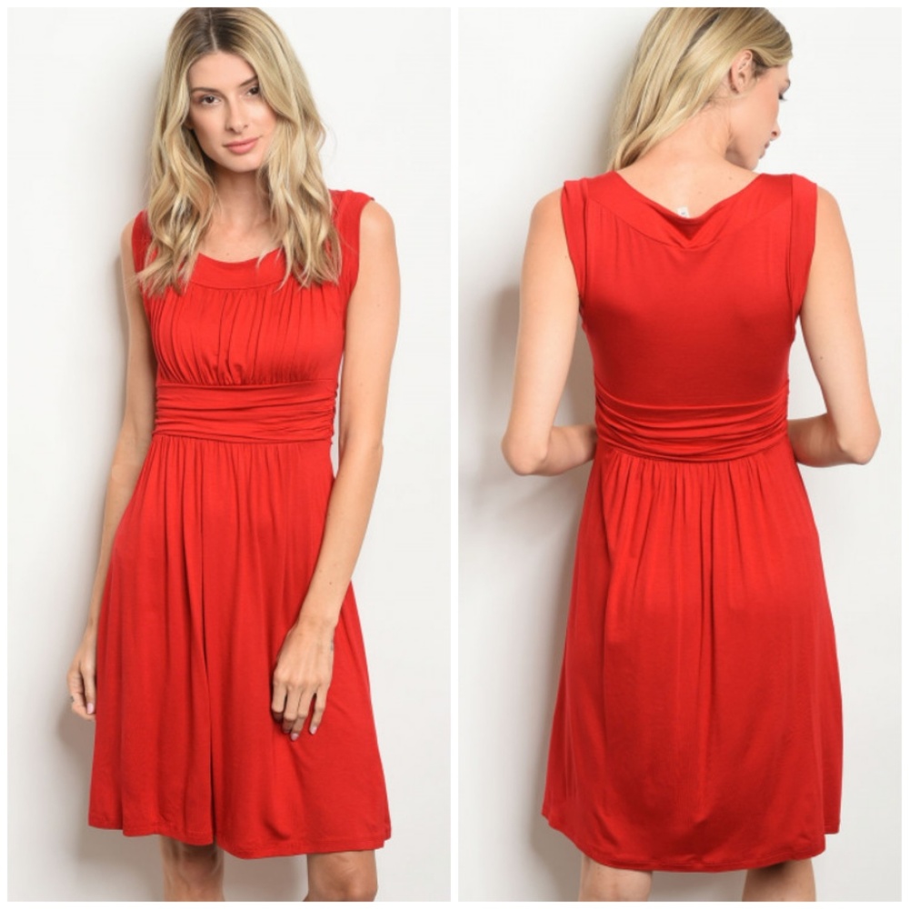 Sleeveless Red Dress 03005 - Picture 3 of 6